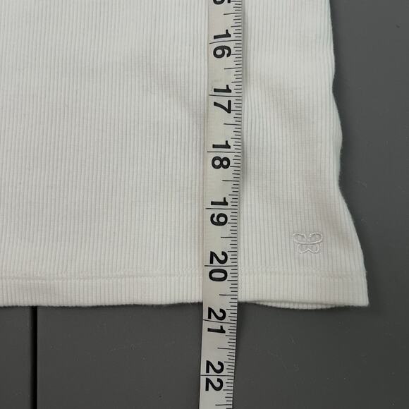 Aritzia Sunday Best Ribbed Tank Top Womens S White Ribbed Cotton Knit Sleeveless - Picture 9 of 10